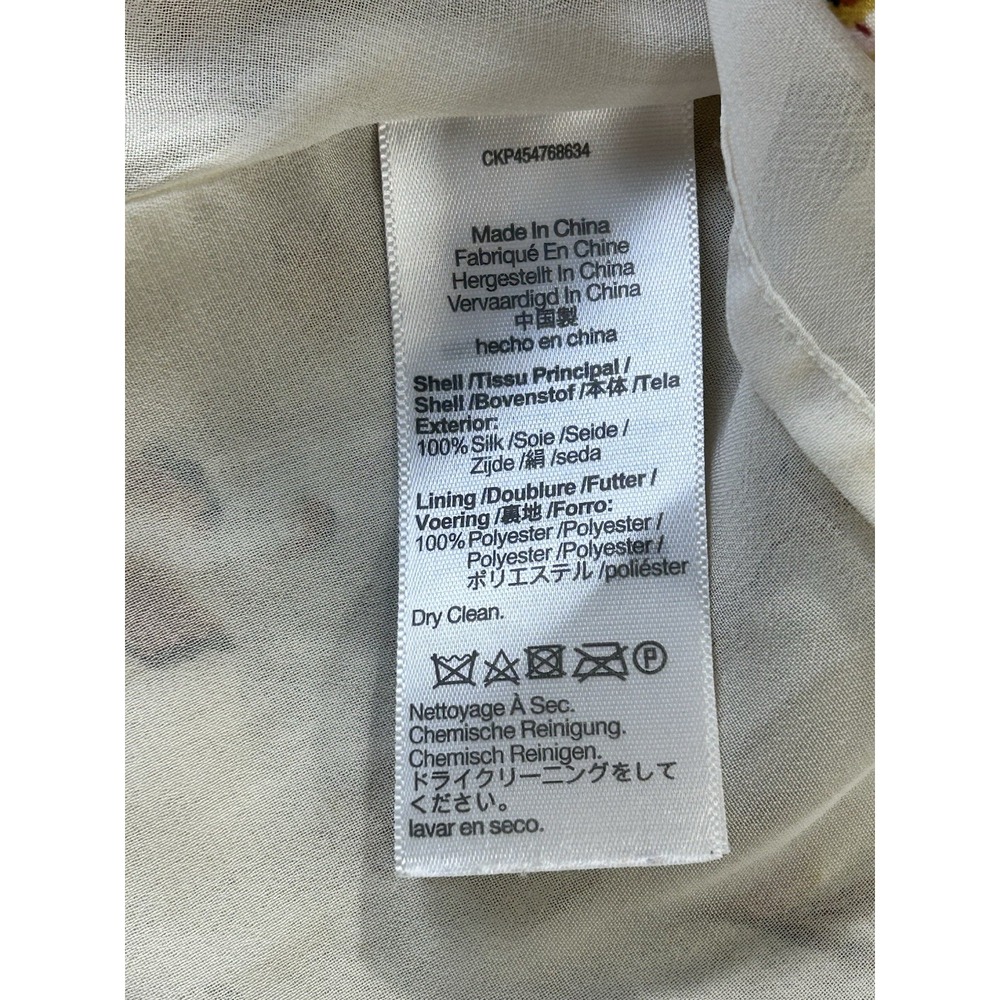 Madewell Silk Ruched Front Vneck Women's 0 Floral Bohemian - Picture 8 of 9